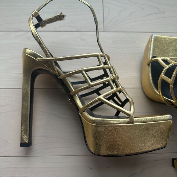 Versace Gold Platform Heels - Picture 7 of 11